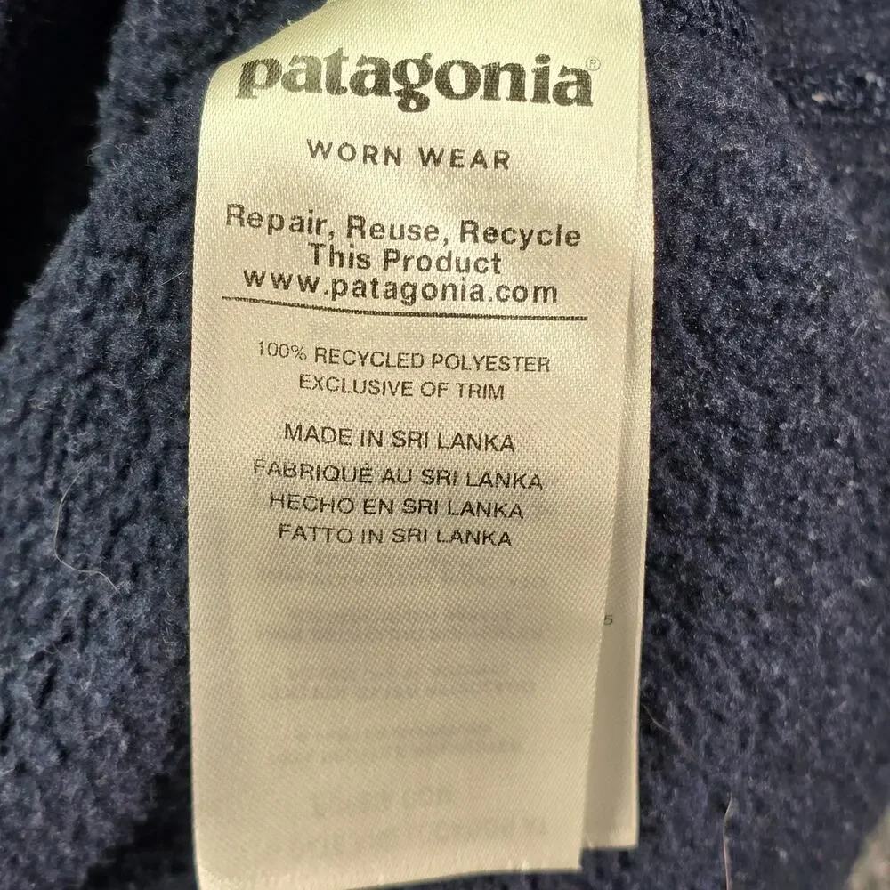 Patagonia Better Sweater 1/4 Zip Pullover Womens Large Navy Blue Fleece Jacket